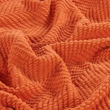 Burnt Orange Knitted Tweed Throw Blanket - Cozy & Stylish