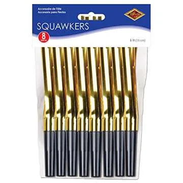 Beistle Black and Gold Squawkers for Celebrations