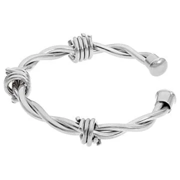 Fierce Stainless Steel Barbed Wire Bangle for Women