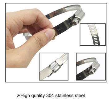EesTeck 4" Adjustable 304 Stainless Steel Duct Clamps for Enhanced Security and Durability