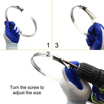 EesTeck Adjustable Stainless Steel Duct Clamps (4Pcs)