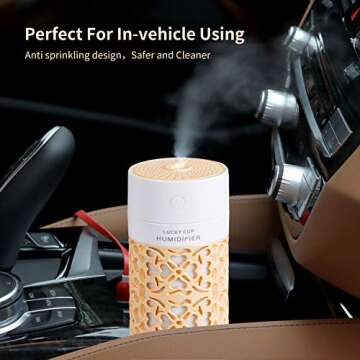 Portable Car Humidifier with Night Light & Auto Shut-Off
