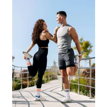 Airacker Athletic Socks for Men Women - 6 Pairs Cushioned Performance Socks