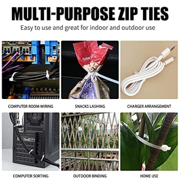 Durable 600 Piece Nylon Cable Zip Ties Set