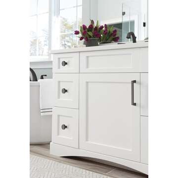 Amerock | Cabinet Pull | Black Bronze | 5-1/16 inch (128 mm) Center to Center | Blackrock | 1 Pack | Drawer Pull | Drawer Handle | Cabinet Hardware