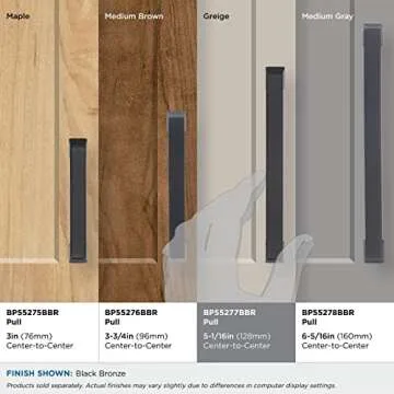 Amerock | Cabinet Pull | Black Bronze | 5-1/16 inch (128 mm) Center to Center | Blackrock | 1 Pack | Drawer Pull | Drawer Handle | Cabinet Hardware