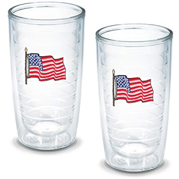Tervis American Flag Double Wall Tumblers 16oz 2pk - Keeps Drinks Cold & Hot, Unlidded