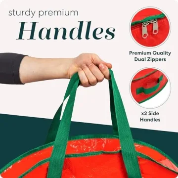Christmas Wreath Storage Bag - Durable, Convenient 2-PACK