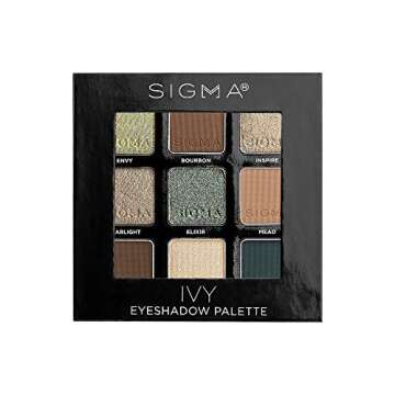 Sigma Beauty On-the-Go Eyeshadow Palette - Ivy: 9 Bold Shades in Matte, Shimmer & Metallic Finishes ...