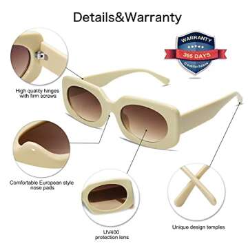 VANLINKER Rectangle Sunglasses for Women with UV400 Protection