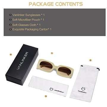 VANLINKER Rectangle Sunglasses for Women with UV400 Protection