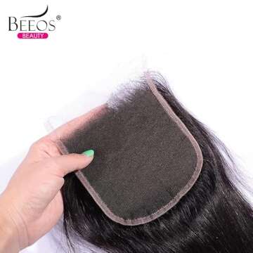BEEOS 5x5 SKINLIKE Real HD Lace Closure Only, Body Wave Virgin Human Hair Closure Pre Plucked Natural Hairline Invisible Crystal HD Lace 20 Inch