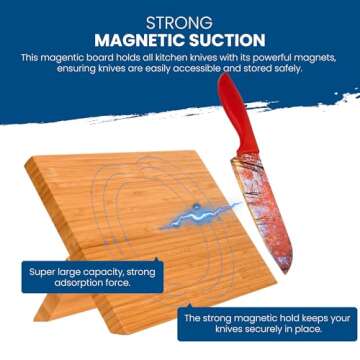Chef’s Vision Magnetic Knife Block - Elegant Bamboo Knife Holder