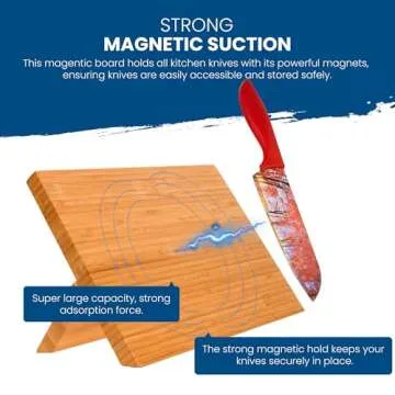 Chef’s Vision Magnetic Knife Block - Elegant Bamboo Knife Holder