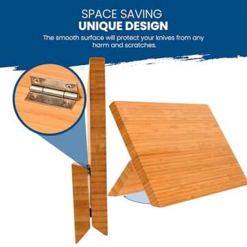 Chef’s Vision Magnetic Knife Block - Elegant Bamboo Knife Holder