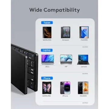 Samsers Foldable Bluetooth Keyboard - Portable Wireless Keyboard with Stand Holder, Rechargeable Ful...