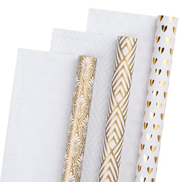 LeZakaa Gold Wrapping Paper - Elegant Gift Wrap Set