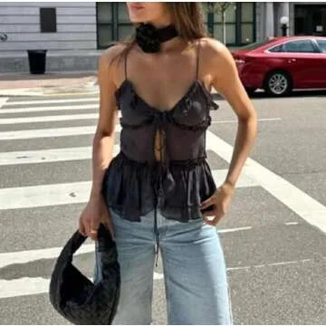Trendy Women See Through Mesh Crop Top for Summer Style