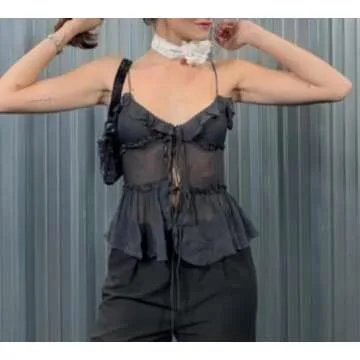 Trendy Women See Through Mesh Crop Top for Summer Style