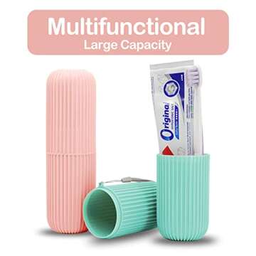 Toothbrush Cup Portable Toothbrush Holder Multifunction Travel Cup Organizer Toothbrush Case and Car...