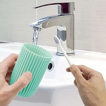 Trendy Toothbrush Holder for Travel - 2 Pack Pink Blue