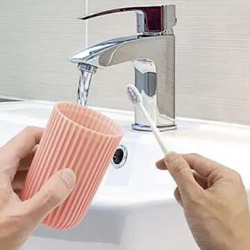 Trendy Toothbrush Holder for Travel - 2 Pack Pink Blue