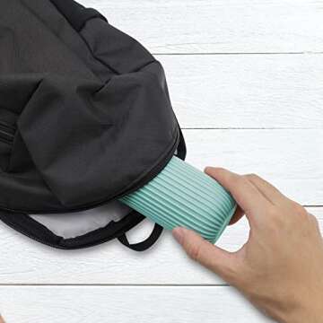 Toothbrush Cup Portable Toothbrush Holder Multifunction Travel Cup Organizer Toothbrush Case and Carrier for Bathroom School Business Trip 2Pack(Pink and Light Blue)