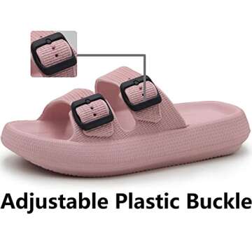 Weweya Pillow Slippers Cushioned Slides Sandals Pink Women Size 5.5 6 6.5