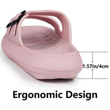 Weweya Pillow Slippers Cushioned Slides Sandals Pink Women Size 5.5 6 6.5