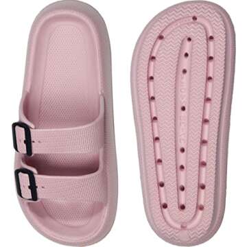 Weweya Pillow Slippers Cushioned Slides Sandals Pink Women Size 5.5 6 6.5