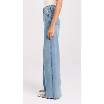 rag & bone Women's Flexi Sofie High Rise Full Length Wide Jeans, Whitney, Blue, 26