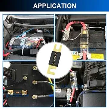 Baomain ANL Fuse ANL-250 250 Amp 250A for Car Vehicles Audio System Sheet Gold Tone (2PCS)