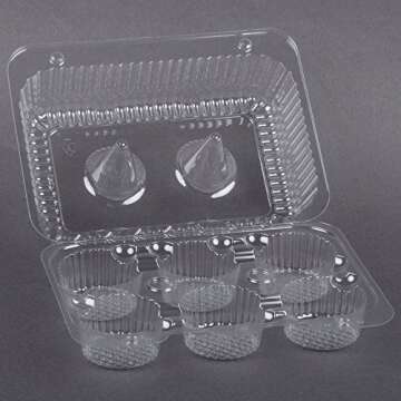 10 Cupcake Containers Plastic | High Dome Holder