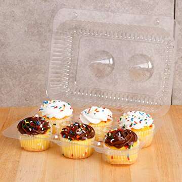 10 Cupcake Containers Plastic | High Dome Holder