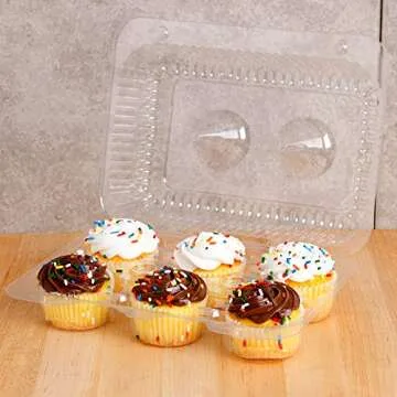 10 Cupcake Containers Plastic | High Dome Holder