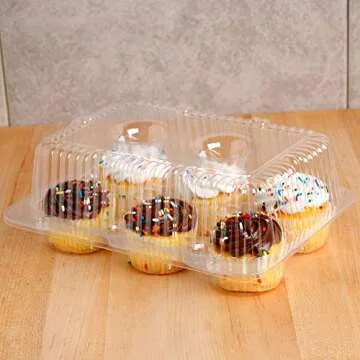 10 Cupcake Containers Plastic | High Dome Holder