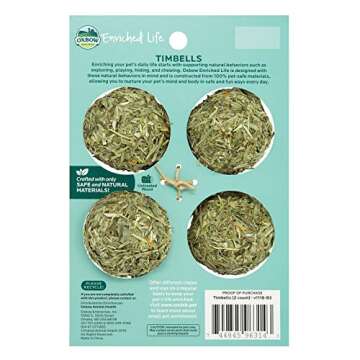 Oxbow Enriched Life Timbells: Timothy Hay Chew Treats for Small Pets