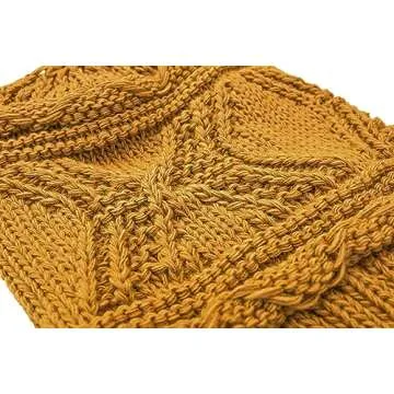 Lilax Knit Slouchy Oversized Soft Warm Winter Beanie Hat Mustard