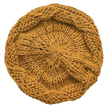 Lilax Knit Slouchy Oversized Soft Warm Winter Beanie Hat Mustard