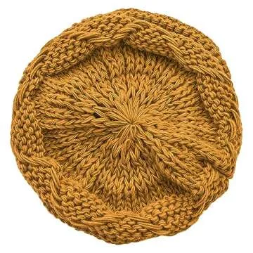 Lilax Knit Slouchy Oversized Soft Warm Winter Beanie Hat Mustard