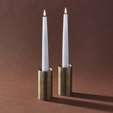 Elegant Aged Brass Candlestick Holders for Modern Decor