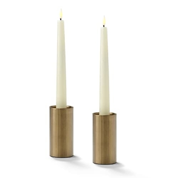 Elegant Aged Brass Candlestick Holders for Modern Decor