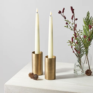 Elegant Aged Brass Candlestick Holders for Modern Decor