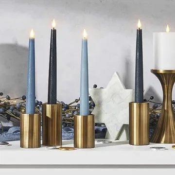 Elegant Aged Brass Candlestick Holders for Modern Decor