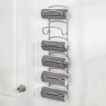 mDesign Metal Towel Storage Unit – Stylish and Practical