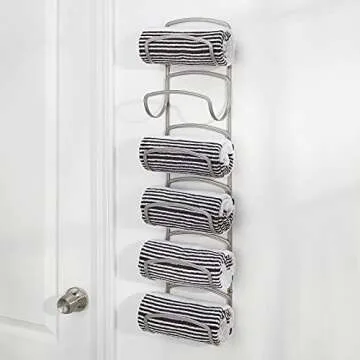 mDesign Metal Towel Storage Unit – Stylish and Practical