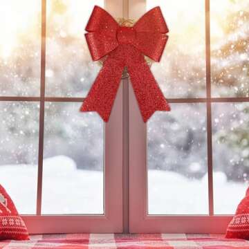 MCEAST 4 Pack Red Christmas Wreath Bow for Decor