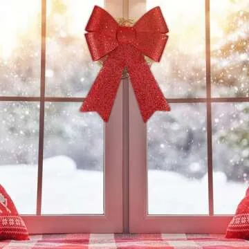 MCEAST 4 Pack Red Christmas Wreath Bow for Decor