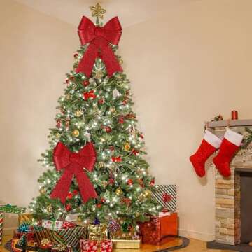 MCEAST 4 Pack Red Christmas Wreath Bow for Decor