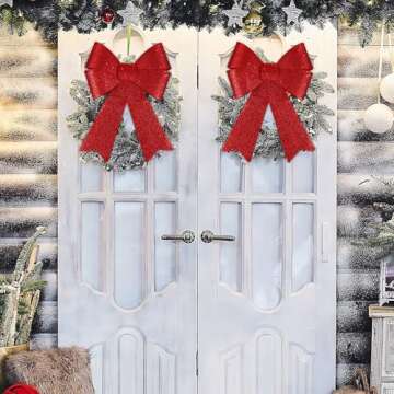 MCEAST 4 Pack Red Christmas Wreath Bow for Decor